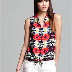 C & C California Palm Print Tank Top M